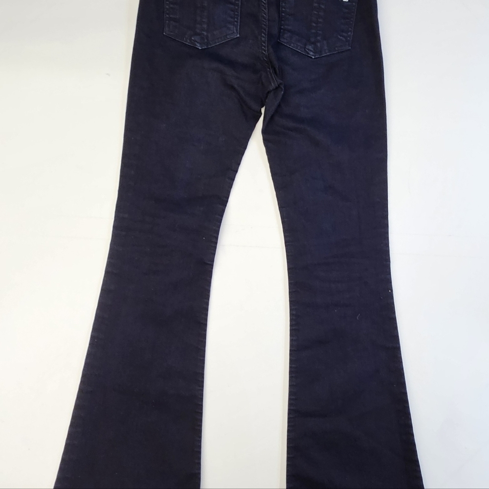 Rag & Bone Elephant Bell Flare Jeans Womens 27 Dark Blue Indigo Overdye Stretch - Picture 8 of 10
